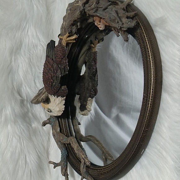 LAST DROP! Antique Bald Eagle & Babies On A Tree Limb Mirror In Great Condition - Picture 10 of 10